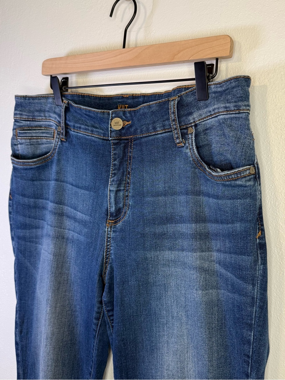 Kut from the Kloth Womens Boot Cut Cotton Denim Jeans Medium Blue Wash Size 16W - Picture 7 of 16